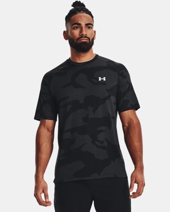 Under Armour Gym Shirt T Shirt Mens training Train Short Sleeve Camo Uni Size XL