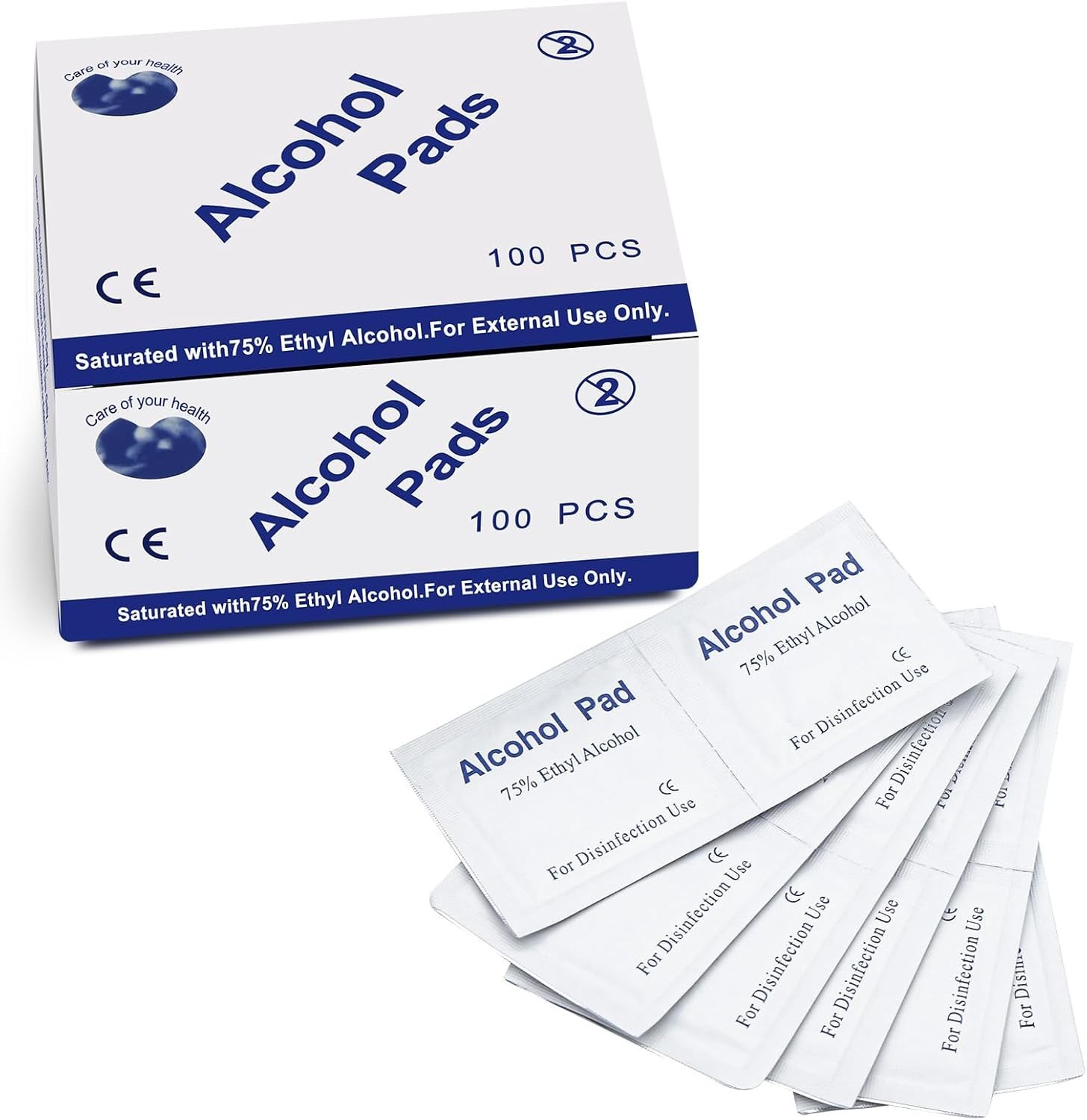 100PCS Alcohol Prep Pads 75% Ethyl Sterile Swab Wipes Cleaning AU