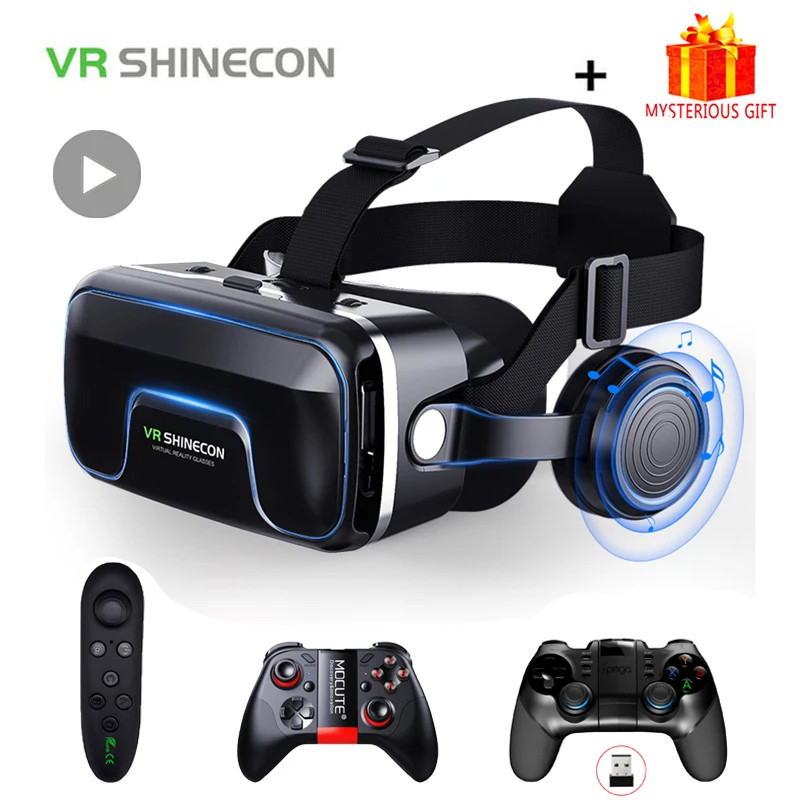 Virtual Reality VR Headset 3D Glasses Smartphone Gaming Helmet Video Goggles HD