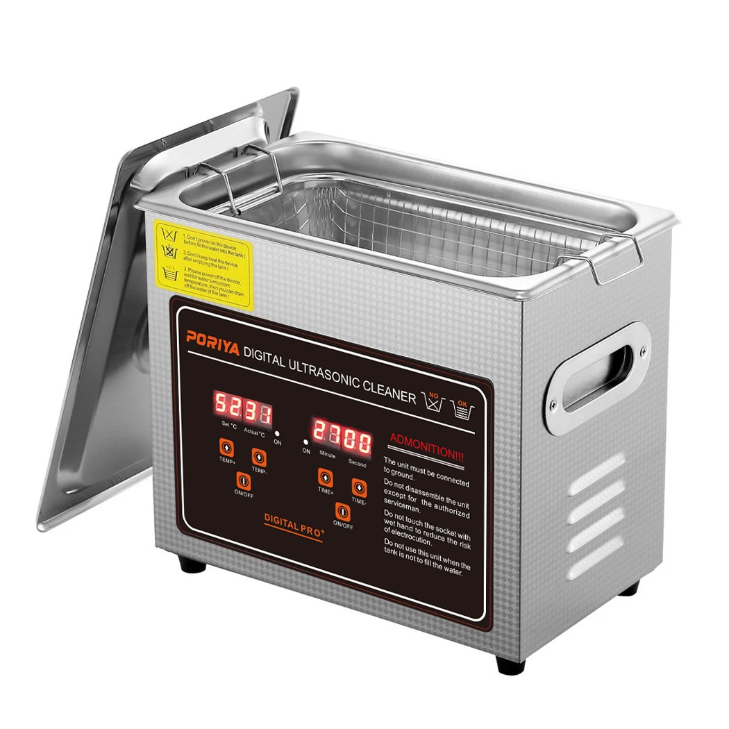 PORIYA 3L Ultrasonic Cleaner Stainless Steel Digital Timer Heater Sonic Cleaner