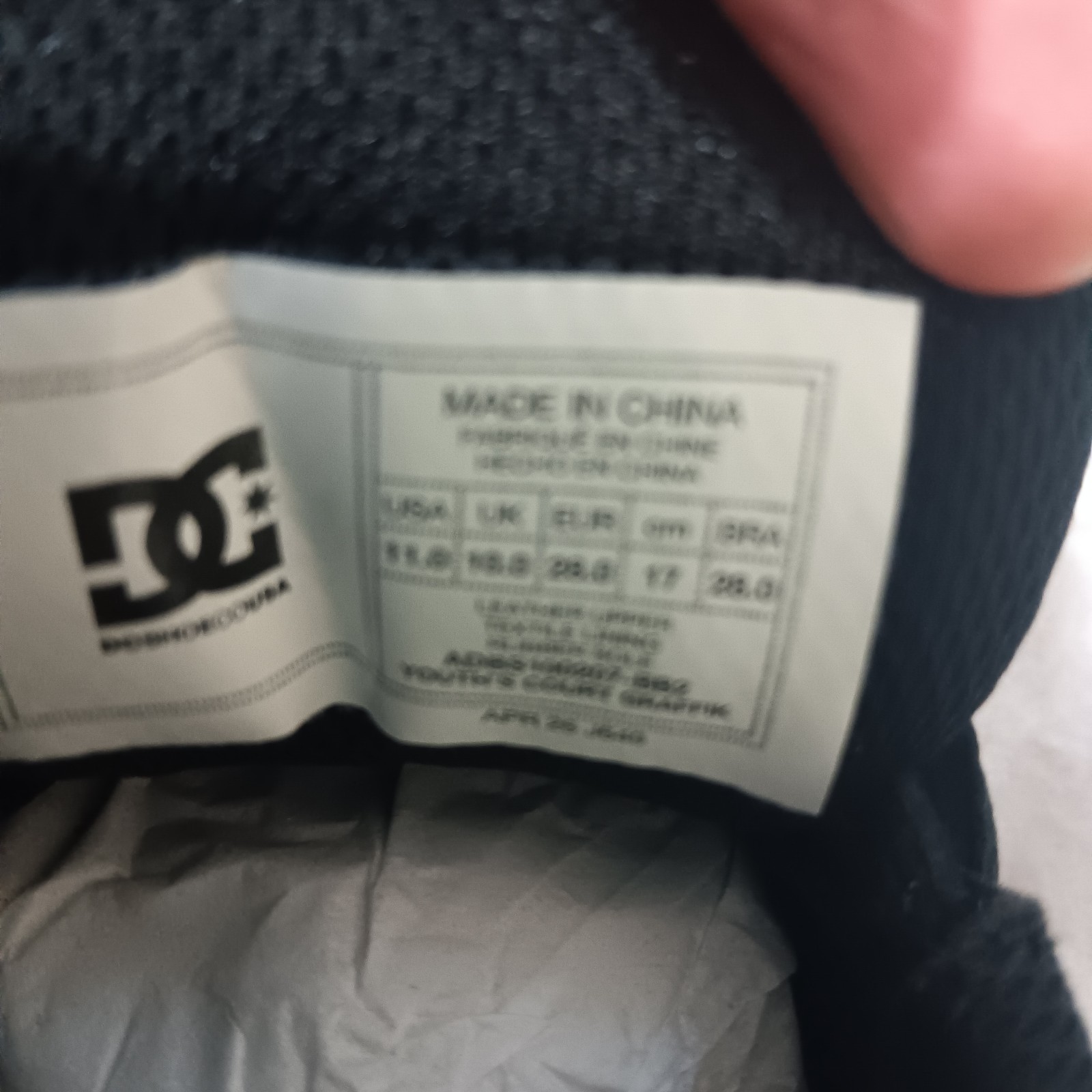 DC Shoes Pure Black Unisex Kids Low-Top Lace-Up Textile Sneakers US 11