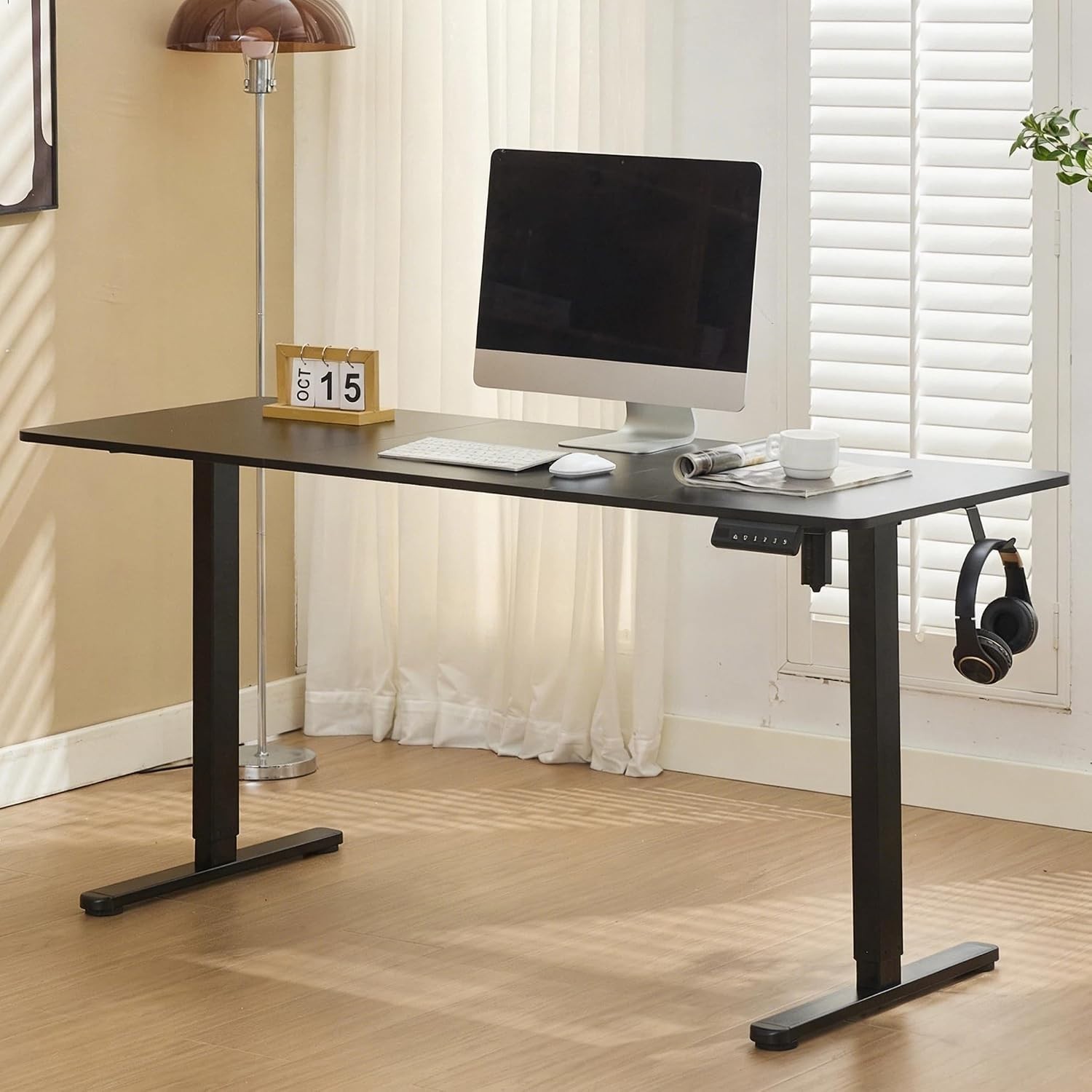 Electric Standing Desk, 160x60cm Height Adjustable Standing Desk with 3 Memory P