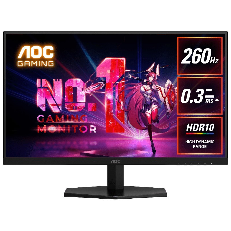 AOC 27" 260Hz QHD Gaming Monitor, Fast IPS, 0.3ms, HDR10