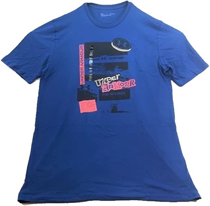 NWT Under Armour Men's Graphic SS Loose Blue Short Sleeve T-Shirt L UA82