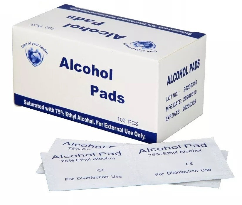 100x Alcohol Prep Pads Swab Wipes 75% Ethyl Cleaning Sterile General Use