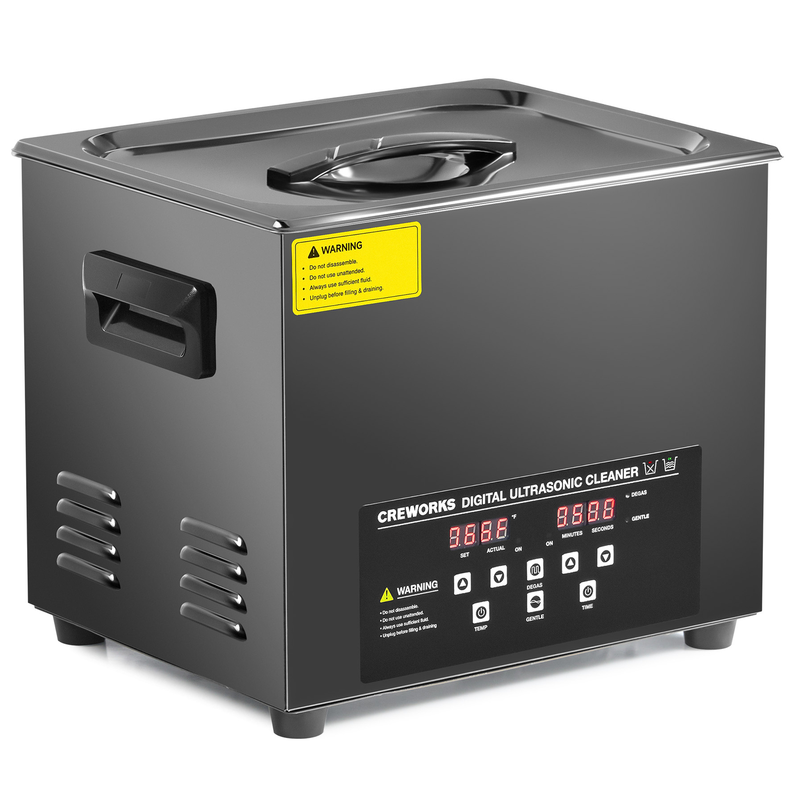 CREWORKS 10L Ultrasonic Cleaner Machine with 600W Heater and Digital Timer