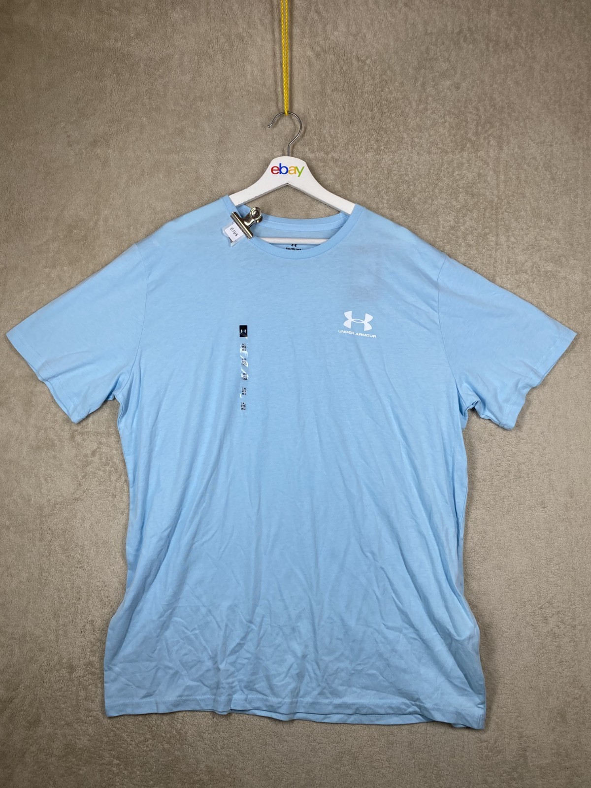 NEW Under Armour T-Shirt Top Size 2XL Mens Blue Logo Short Sleeve Activewear