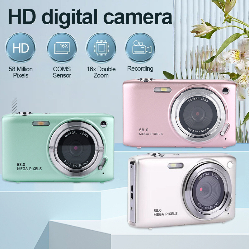 4K HD Kids Digital Camera 2.88" 58MP Compact 16x Zoom Kids Gift Camera Vlogging