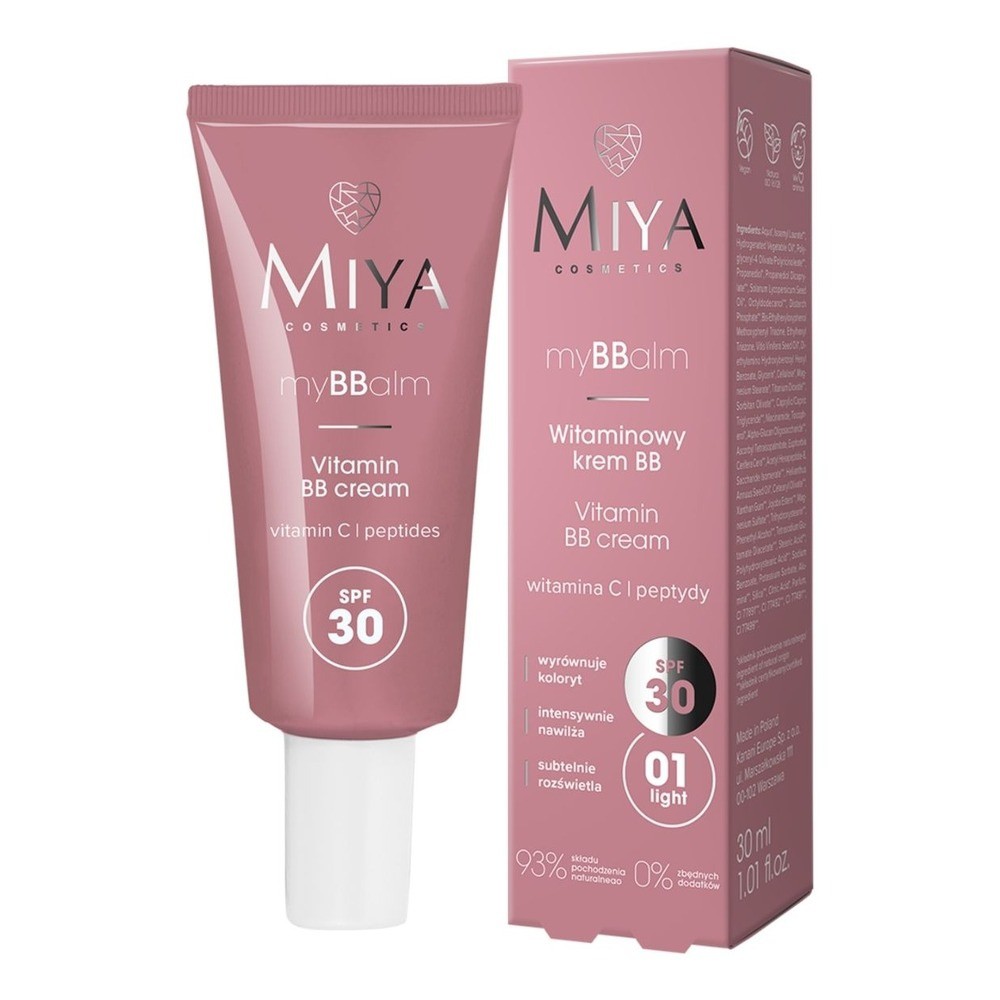 Miya myBBalm Vitamin BB Face Cream with SPF30 No.01 Light Shade 30ml Niacin