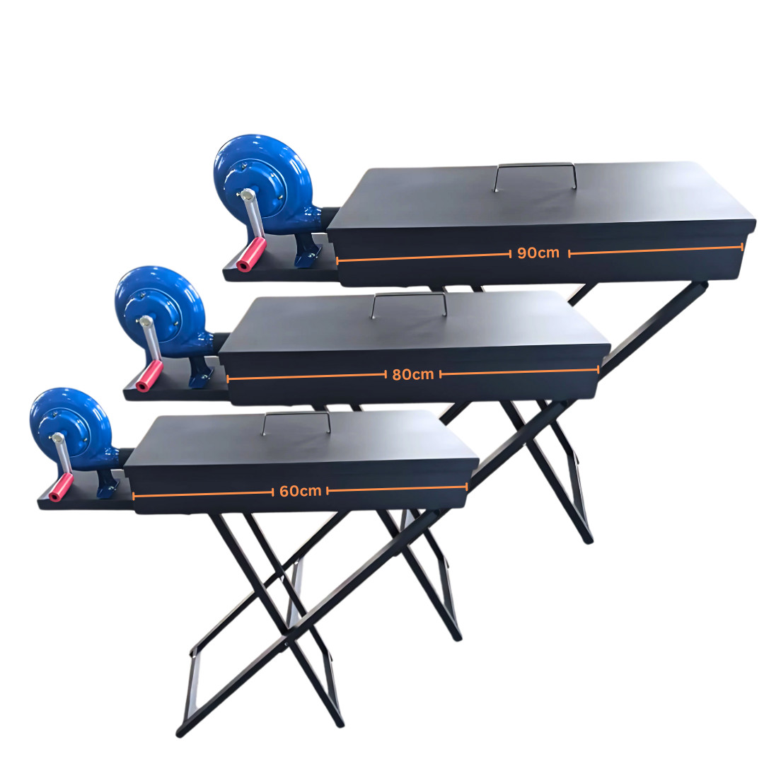 Folding Portable Charcoal BBQ Grill + Blower, 60cm(M) /80cm(L) / 90cm(XL)