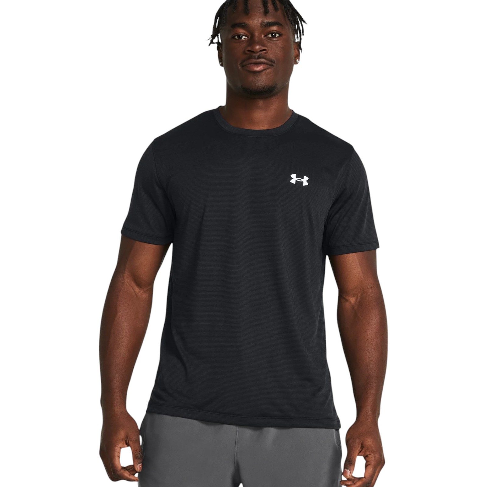 Mens Under Armour Launch Black Short Sleeve Shirt