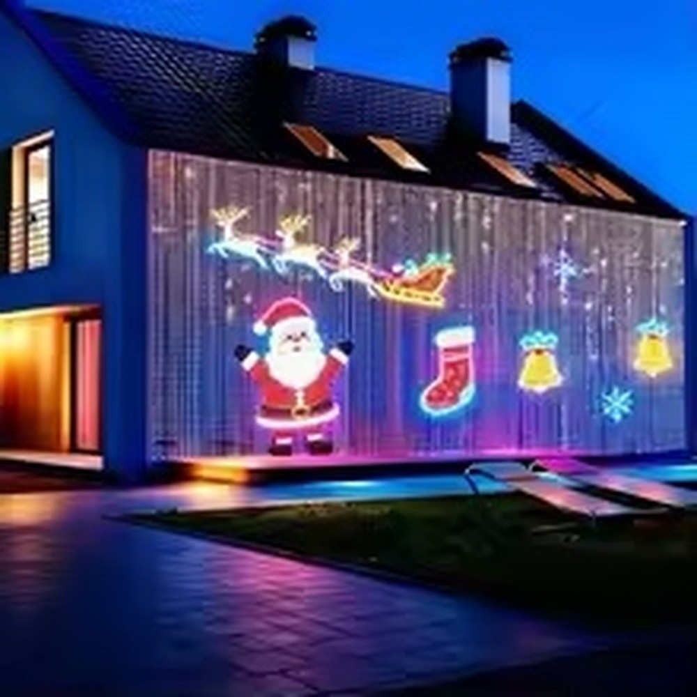 Outdoor LED Curtain Fairy Lights App Control DIY Christmas Xmas Waterproof