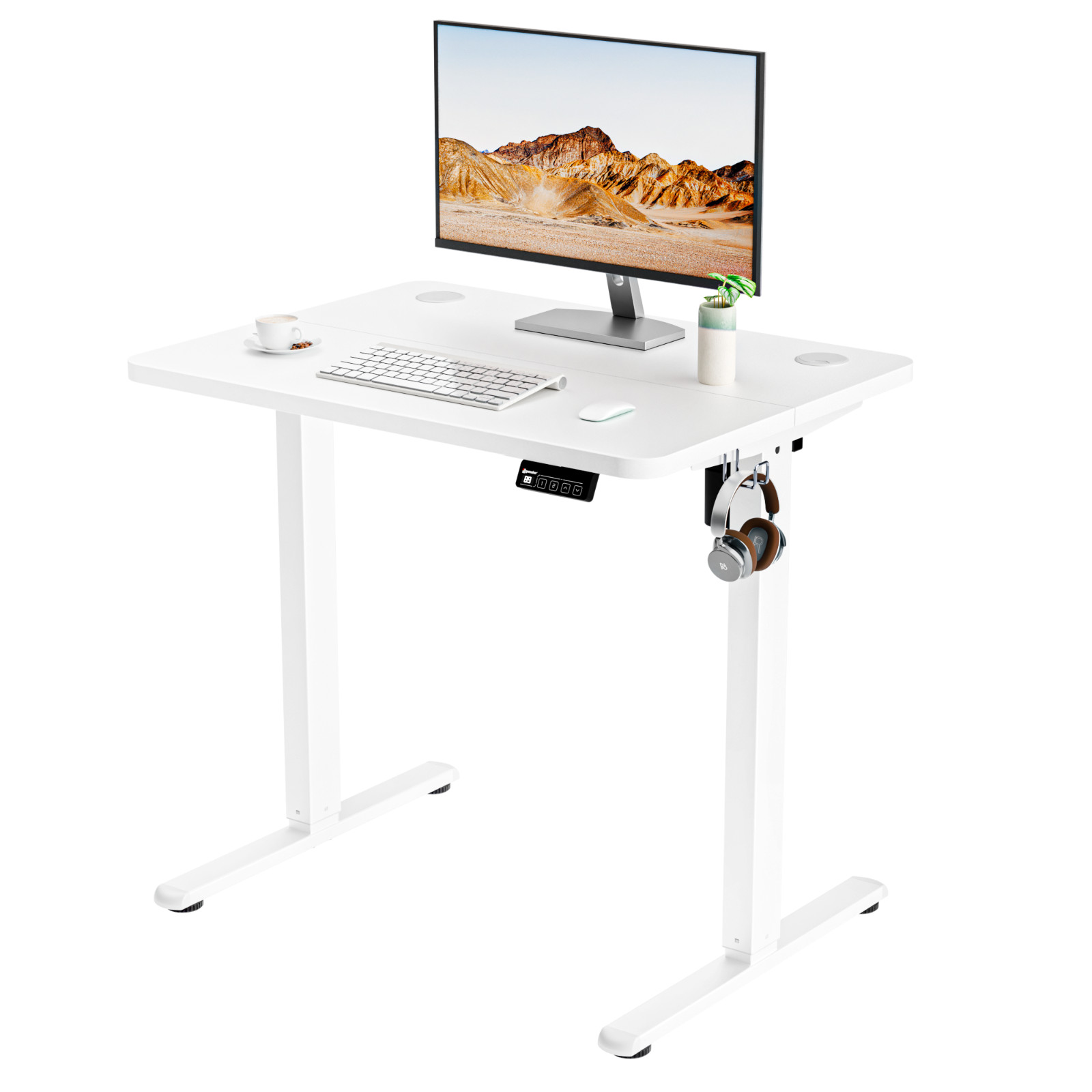 Ergomaker Electric Standing Desk Adjustable Sit Stand Gaming Desk 80cm White
