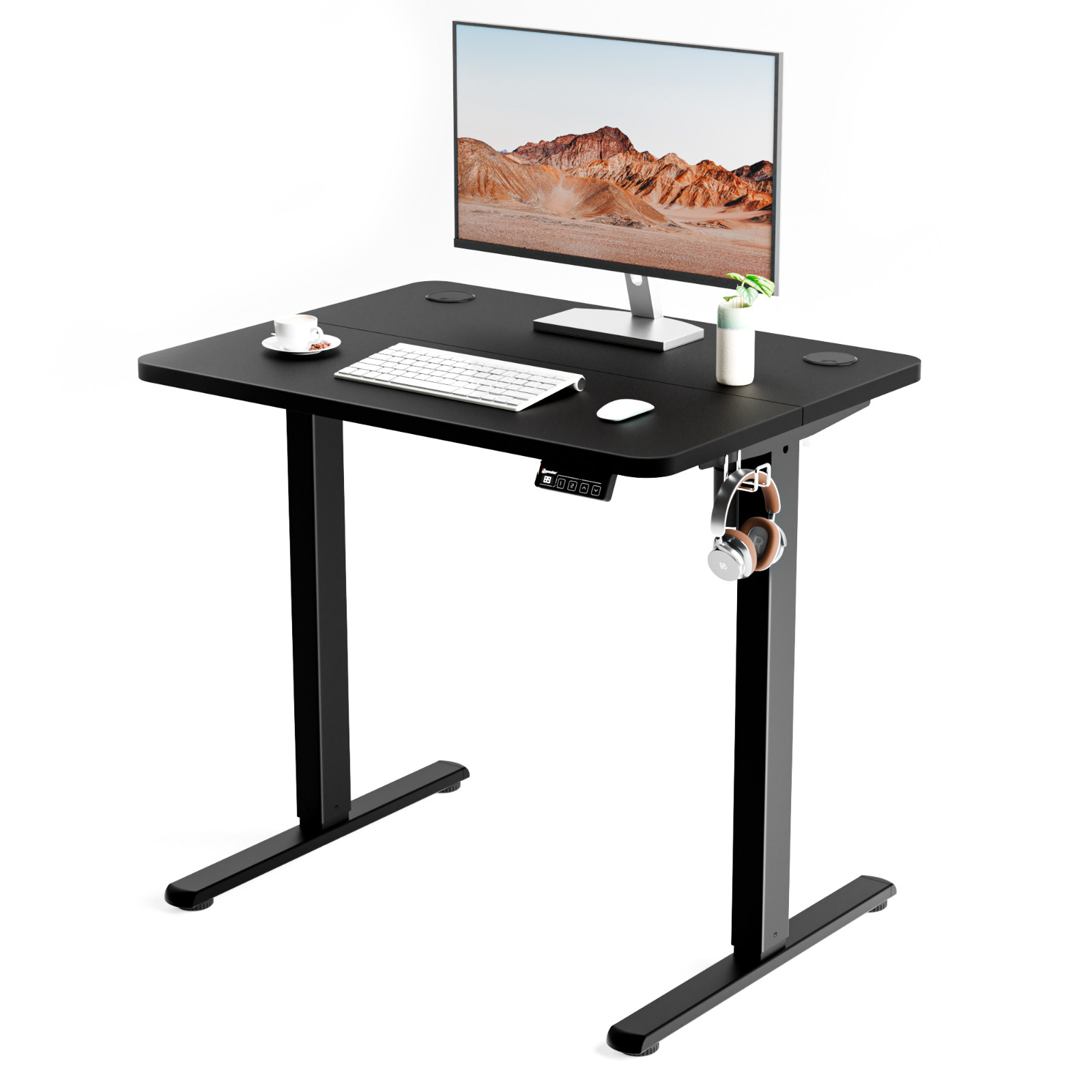Ergomaker Black Electric 80cm Adjustable Standing Desk Standing Computer Table