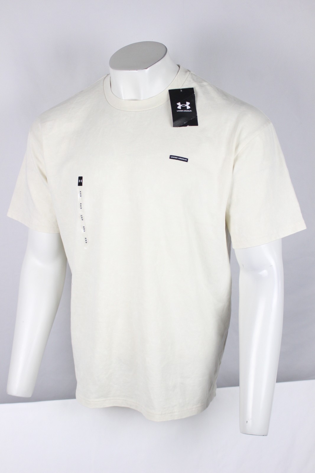 Under Armour Men's UA Heavyweight Logo Wash Short Sleeve Shirt Stone White