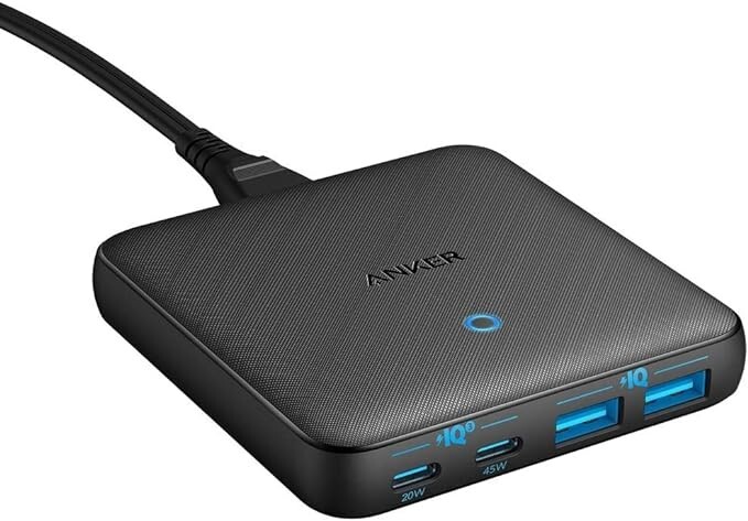 Anker USB C Charger, 543 Charger (65W II), PIQ 3.0 & GaN 4-Port Slim Fast Wall C