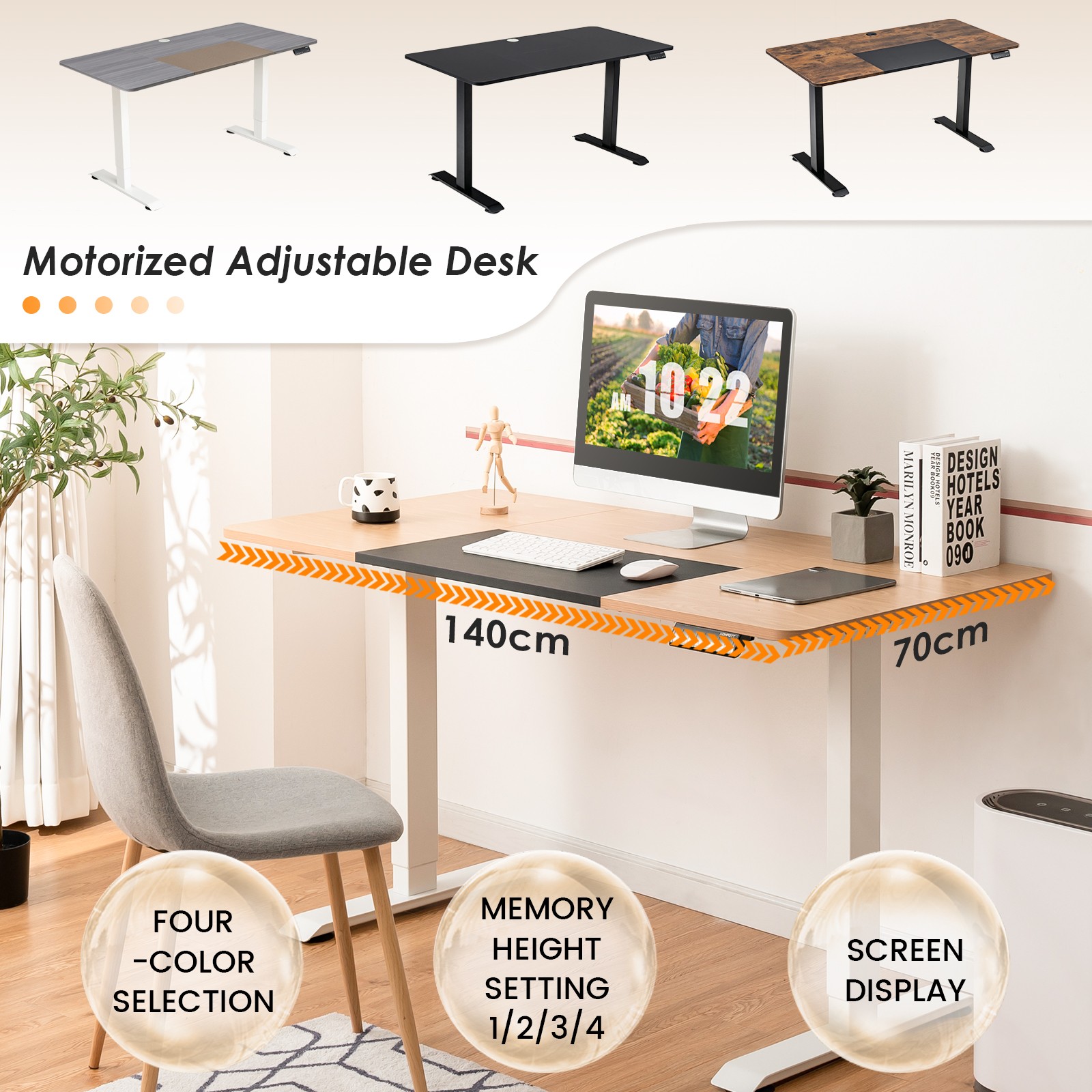 Standing Desk Electric Motorised Computer Desk Height Adjustable Sit Stand Table