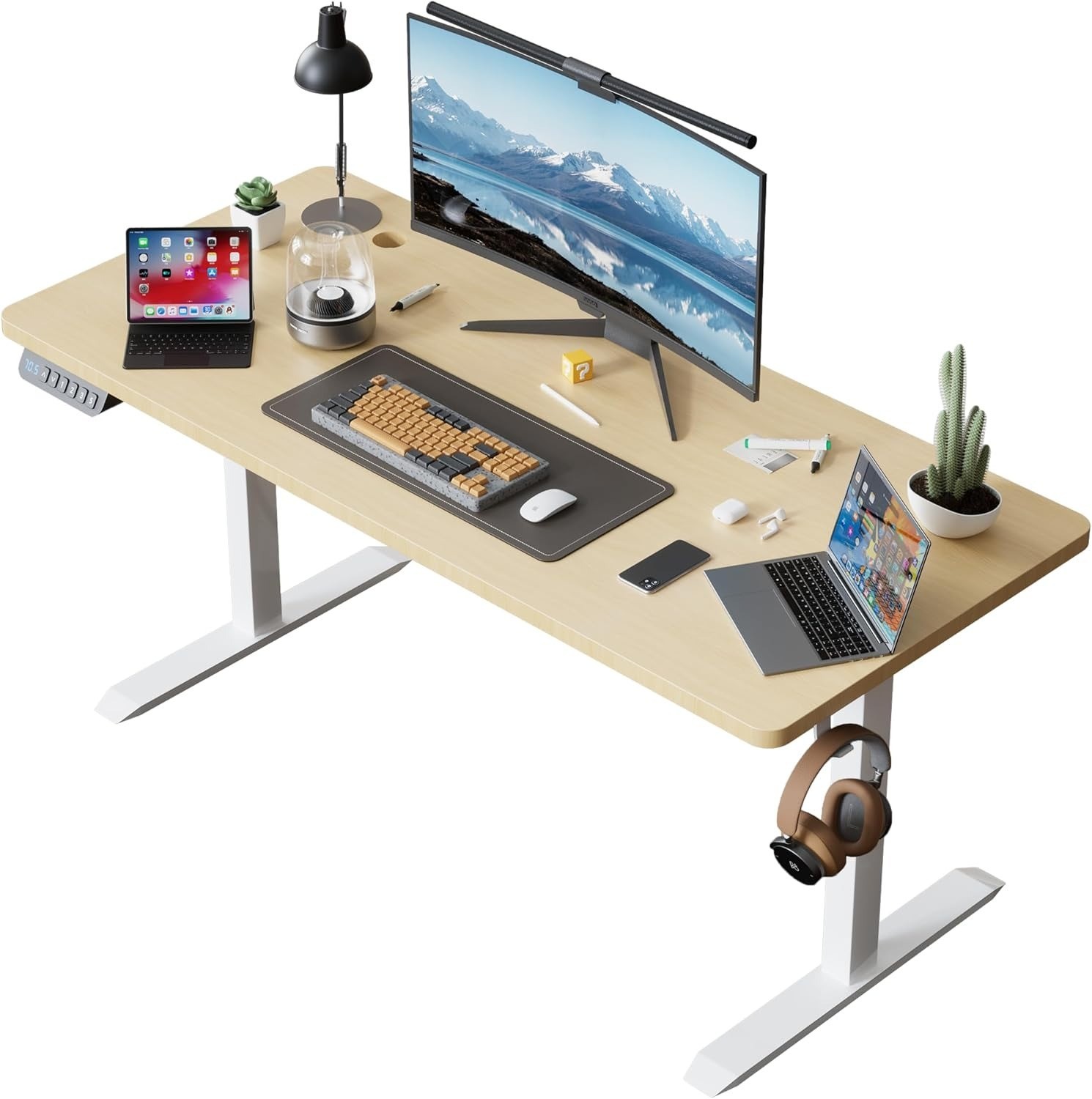 Electric Standing Desk - Motorized Height Adjustable Sit Stand Table with Touch